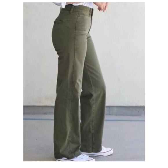 AYR The Special Sauce Nori Green High Rise Straight Leg Jeans Size 26 Short - Picture 3 of 10